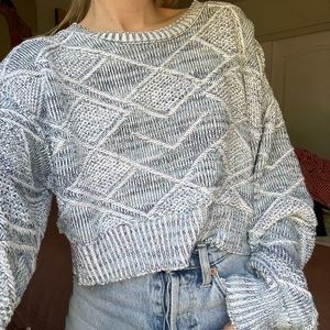 Blue and white cozy sweater